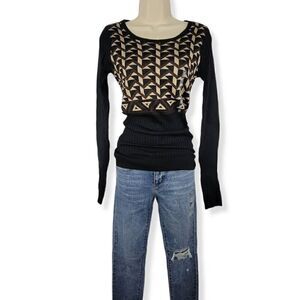 Energie Geometric Light pull over Sweater Medium Junior